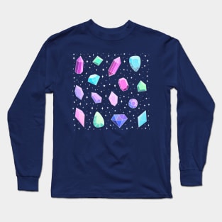 Cute colorful crystals and gems pattern Long Sleeve T-Shirt